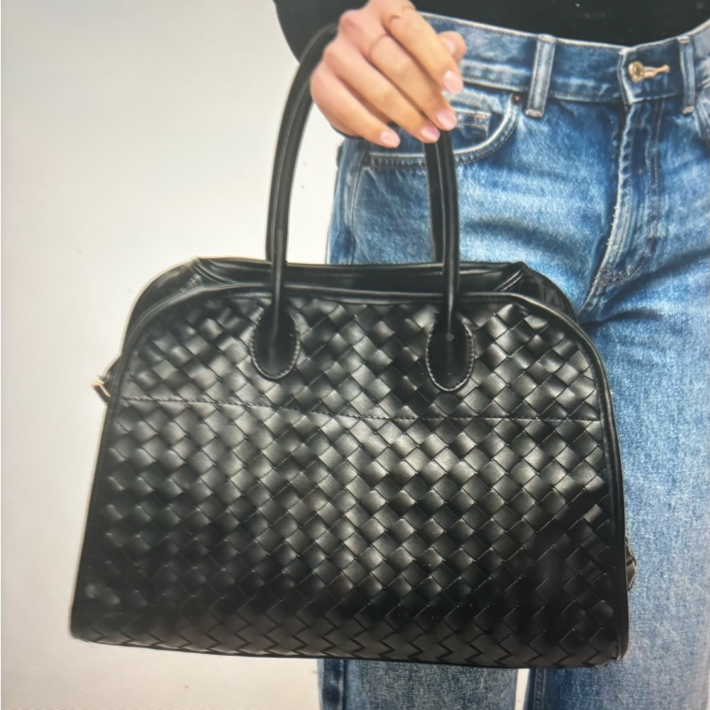 Urban Expressions Rhonda Black Woven Tote Bag - Picture 5 of 10